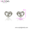 E-600 Xuping 2018 vente chaude bijoux mode synthétique CZ en forme de coeur boucles d&#39;oreilles